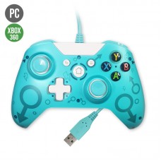 Controle com Fio Xbox 360 e PC N1 - Azul Água